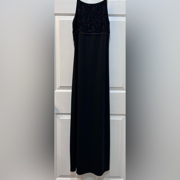 afortiori Sexy Black Dress Vintage Elegant LBD Sleeveless Sequin Bust Women Sz M - Picture 1 of 8